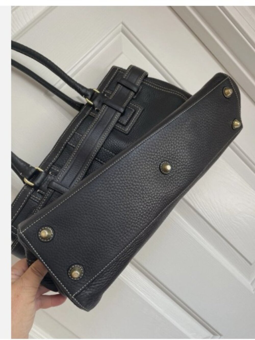 Coach Bag Hampton Pebbled Leather Black Shoulder Bag Purse Pristine E06S-10213 - Picture 8 of 9